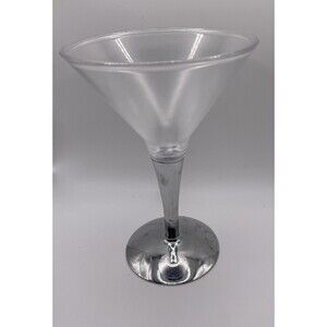 Clear Plastic Martini Glass Cup, Medium, 7-inch